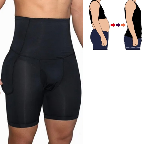 Mænd Mavekontrolshorts Bløde Strækbare Åndbare Mænd Højtaljede Slankende Shorts til Mænd Hoftetalje XL