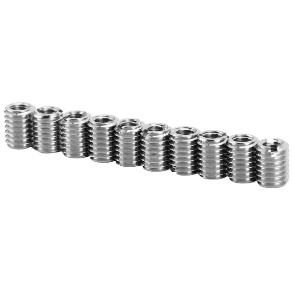 10 stk Gjengeinnsatssett Reduksjonsmutter 303 rustfritt stål hunn M5x0.8 hann M8x1.25 0.4in Lengde