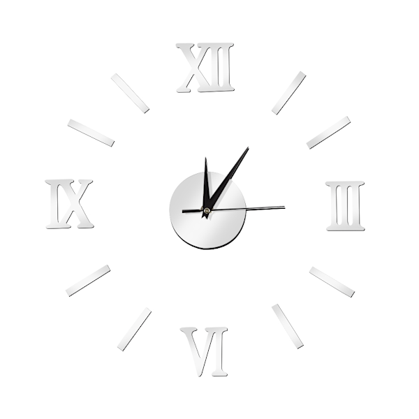 Frameless DIY Wall Clock 3D Mirror Wall Clock Mute Wall Stickers for Living Room Bedroom Home