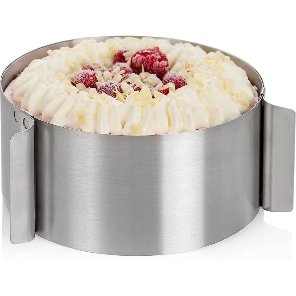 Ruostumattomasta teräksestä valmistettu säädettävä kakkurengas – halkaisija 16-30 cm