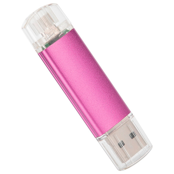 2 i 1 USB-minne USB OTG-disk med hög kapacitet Externt datalagringsminne Minneskort Rosröd 128 GB