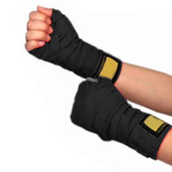 2 stk. boksebandage sports kickboxing håndbind Thai boksning kampbandage handsker beskytter sort