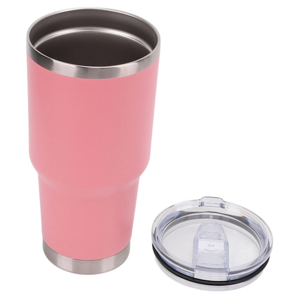 Vakuumisolerad flaska i rostfritt stål, termosmugg med dubbel vägg och lock för resor, rosa