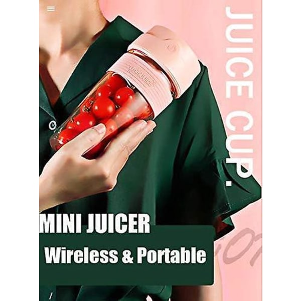 Bærbar USB Genopladelig Trådløs Juicer og Smoothie Maker til rejser, lille Juice Cup inkluderet