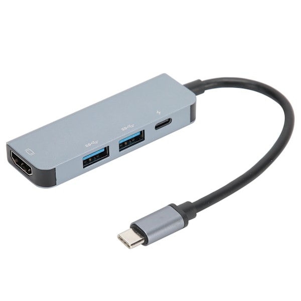 TC17 4 I 1 Typec HDTV Multifunktion Adapter Udstyr Effektiv Varmeafledning Sølv