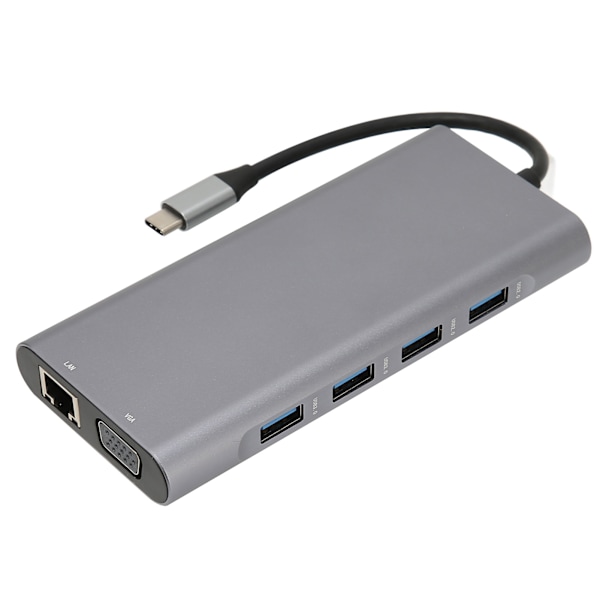 Type C -keskitin 4K teräväpiirto 5 Gbps siirto PD lataus alumiiniseos Type C telakointiasema