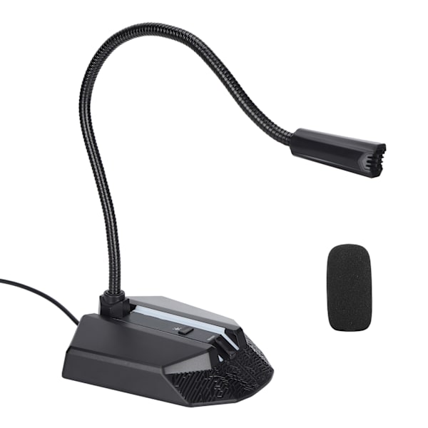Datormikrofon Svanhalsdesign Allmän typ Mikrofon med färgglad RGB-lampa för inspelningsmöte