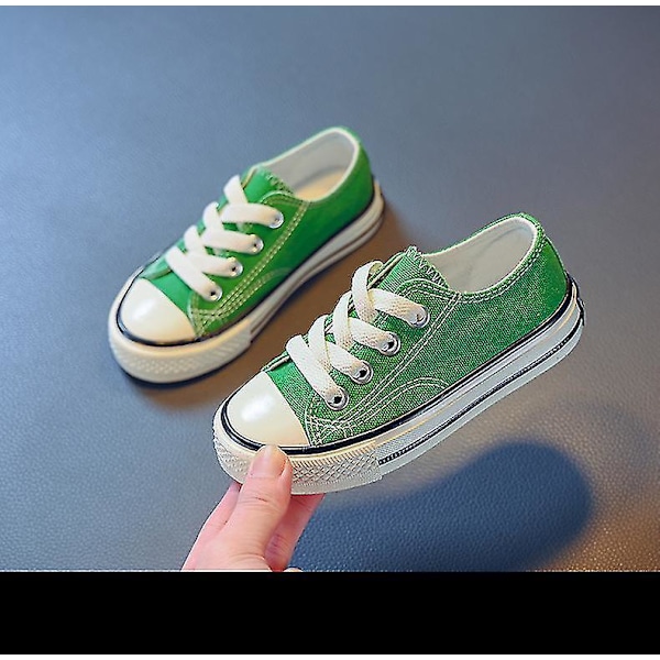 Moderne børnehvide lærredssneakers - Alsidige og stilfulde til skole og leg21 Sort