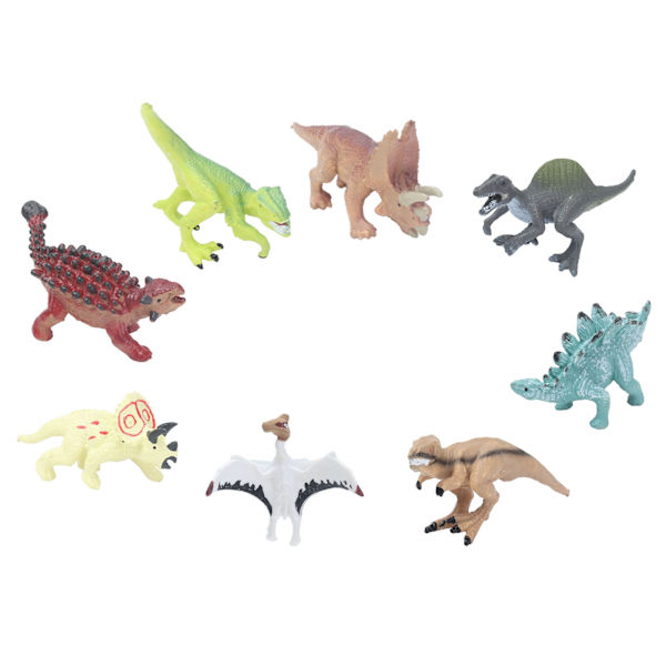 8 stk. Dinosaur Model Sæt Mini Simuleret Sød Levende Dinosaur Legetøj Hjem Indretning Gave til Børn 8 stk. / Sæt