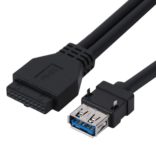 USB3.0 19/20PIN Desktop Front Motherboard Panel Monteringskabel med Faste Fødder (0,6 m)