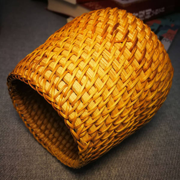 Håndvævet rattan penneholder kopper flet makeup børste opbevaring kurv Køkken køkkengrej Organizer Caddy Hjemmebord dekoration