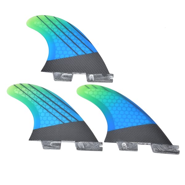 Glasfiber FCS2 Snygg Blå Grön Gradient Surfbräda Stjärtfena Flexibelt Surftillbehör