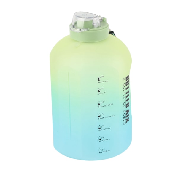 Gradient Vattenflaska Plast Bärbar Stor Kapacitet Drickflaska för Utomhussporter Gradient Grön 2.2L