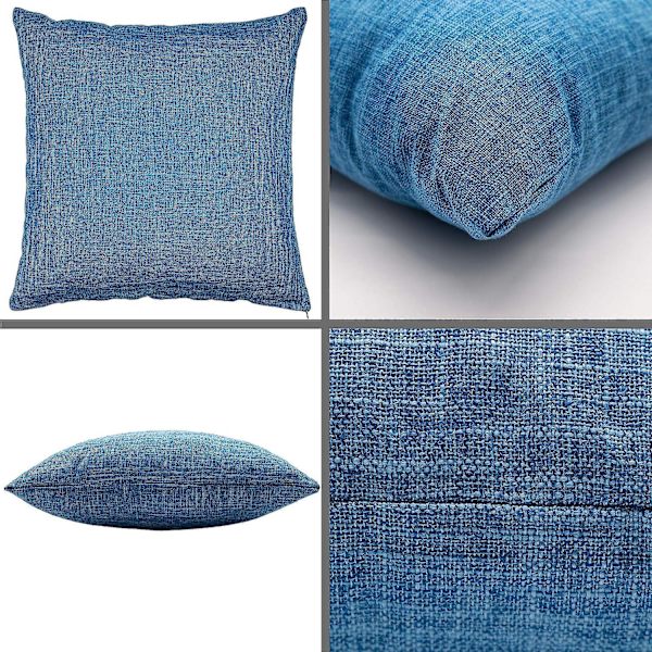 2-osainen set Royal Blue Pellava sohvatyynynpäällisiä, suuria selkänojan tyynyjä olohuoneeseen ja makuuhuoneeseen - Coreless puuvilla- ja pellavasekoitus