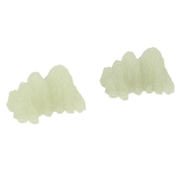 2 stk. Grønn fluoritt mineral krystallprøve skrivebordssimulering superlysende dekorativ steinhage fiskebolle landskapsornament 02 stil