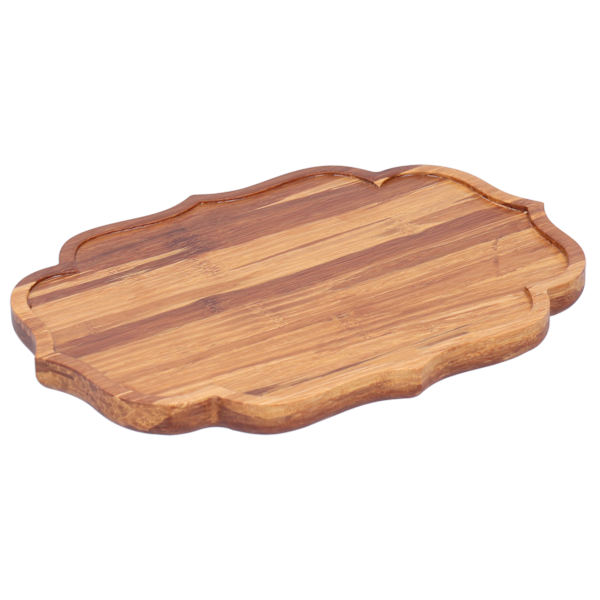 Bambus tebakke tebord serveringsplade japansk stil service med beskyttelsespudeS 19,8x13,7x1,8cm