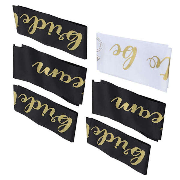6 stk skulderstropp polyester bannere bryllup brud dekorasjon fest smykker tilbehør