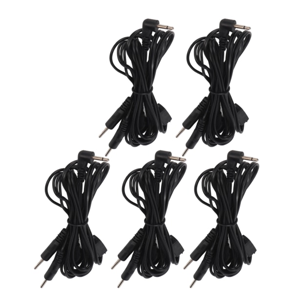 5 st för TENS Lead Wires Professionell 2,5 mm armbågsplugg Ersättningsledning för TENS-maskiner 3,9 fot