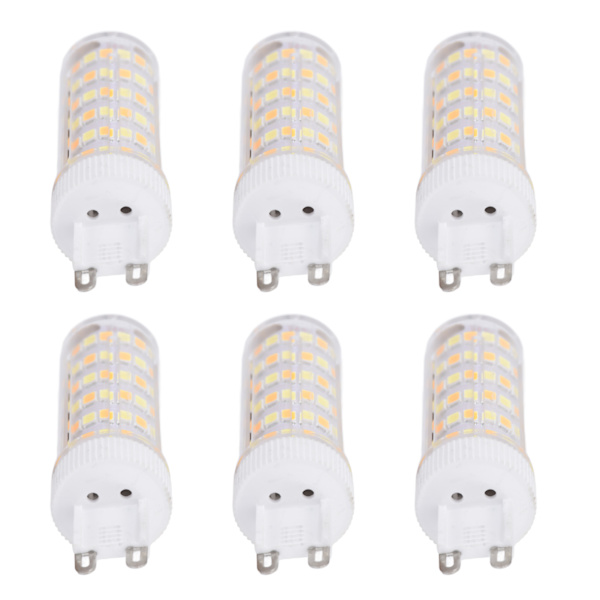 6 stk. 104LED pære 12W 85‑265V G9 pære 3 lysfarve lille væglampe pære til hjemmet
