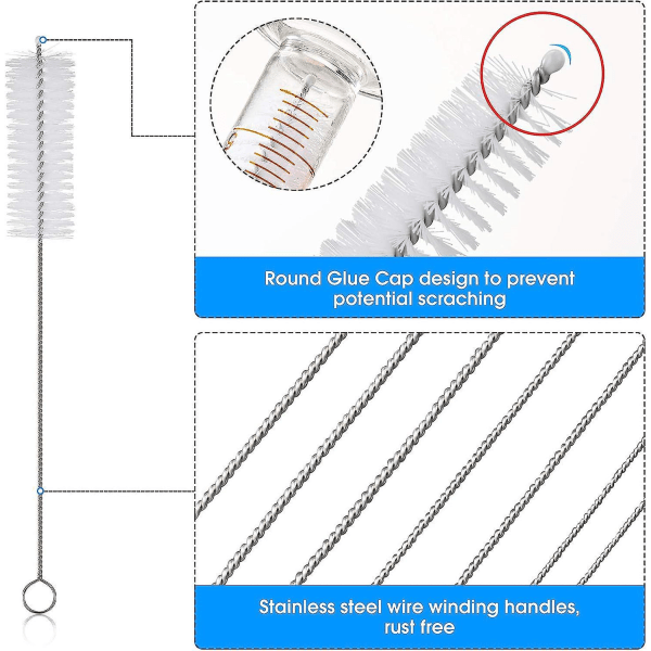 10 valkoista puhdistusharjaa set , pullolle, lasille, näppäimistölle ja koruille