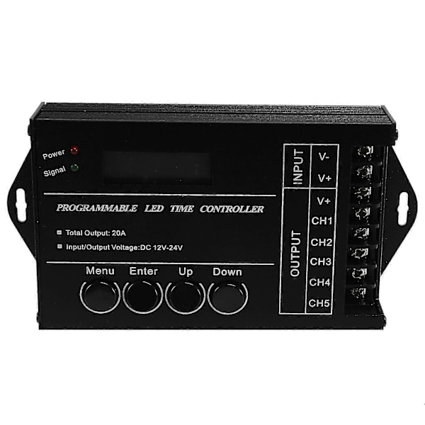 TC420 Tidsstyrd programmerbar RGB LED-kontroller DC12V-24V 5 Kanal LED Timing dimmer