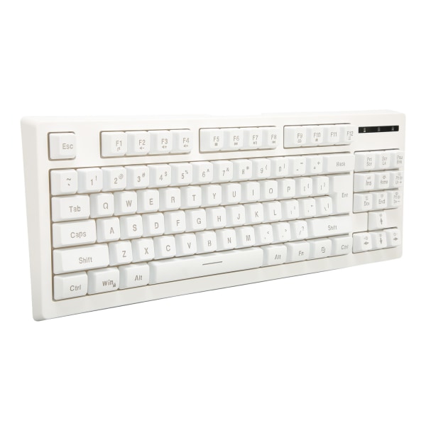 2,4G trådløst tastatur 87 taster RGB baggrundsbelysning 1800mAh batteri Office Keyboard til Win 7 til Win 8 White