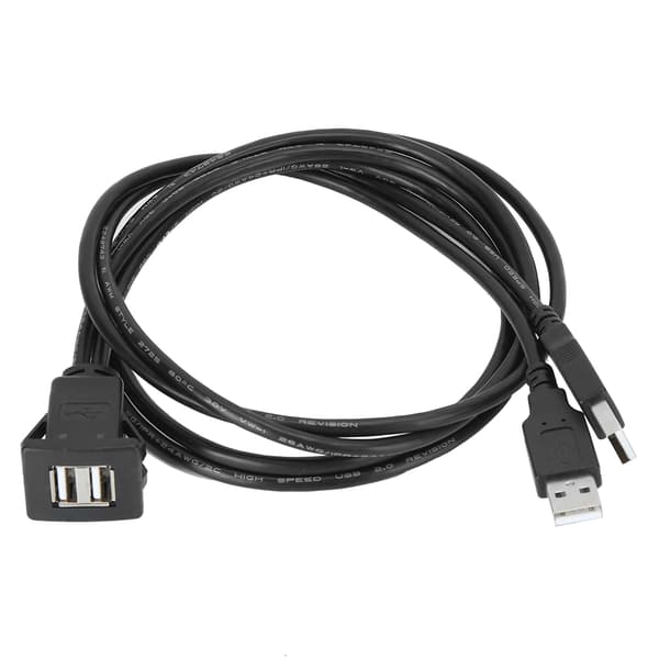 USB 2.0 skjøtekabel Dobbelt grensesnitt Vanntett bildataoverføring Dashbordadapterkabel 2M/6.6ft