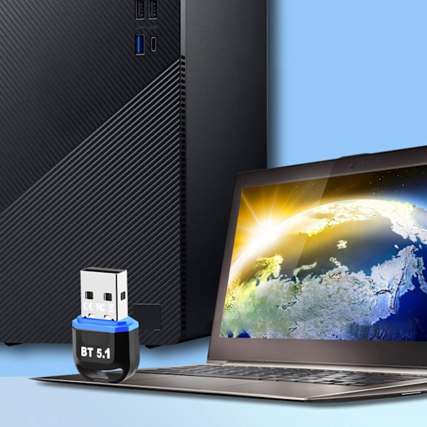 Bluetooth5.1 Adapter 3Mbps Stark Stabilitet Drive Gratis Bluetooth sändare Dator USB adapter