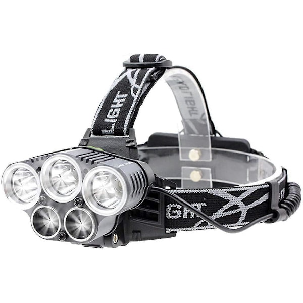 LED Pandelampe, Genopladelig USB Frontlygte 6 Lysindstillinger, (5 LED Lys)