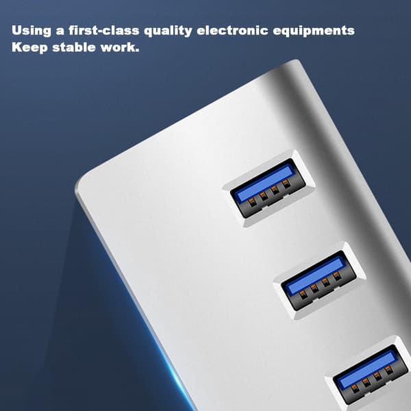 USB 3.0 Splitter Aluminiumlegering Hub 7-i-1 Dockingstasjon for Bærbar Datamaskin