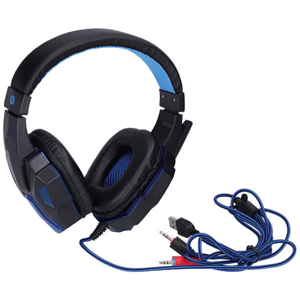 SY830MV‑PC Blå Gaming Headset Trådbundet Luminous Gaming Hörlurar för PC PS4 Controller