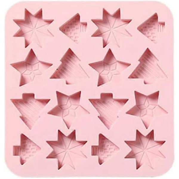 Julechokoladeforme Silikone Fondant Forme Juletræ Snefnug Stjerneforme Isterningbakke