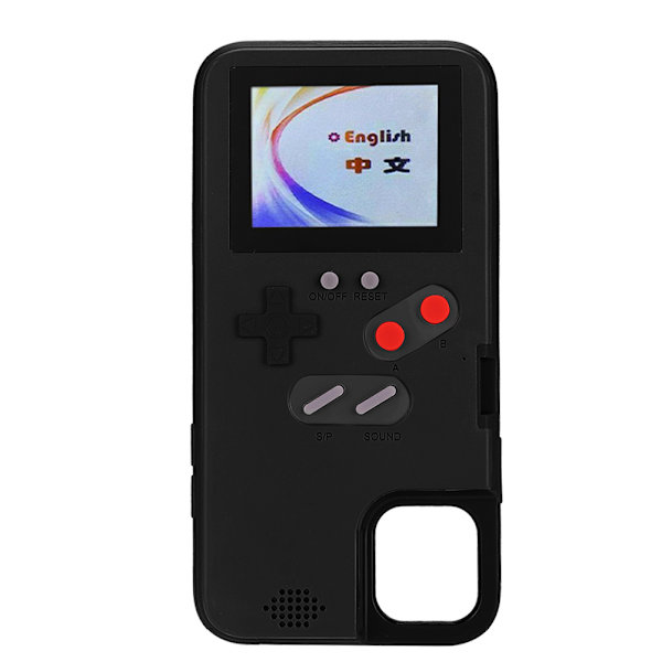 Retro nostalgisk fargeskjerm håndholdt spillkonsoll mobiltelefondeksel for iPhone 11 svart