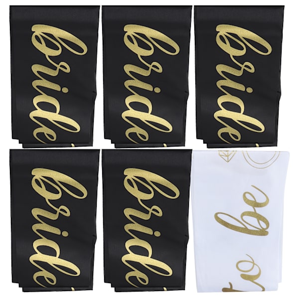 6 stk skulderstropp polyester bannere bryllup brud dekorasjon fest smykker tilbehør