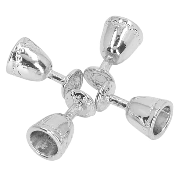 4 stk. Mini Champagneglas Simulation Miniature Champagneglas til 1:12 Dukkehus Sølv