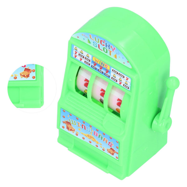 Mini-spelautomatleksak Lätt Lyckosam Spelautomat Bank med Snurrande Rulle för Kreativ Festivalgåva Grön