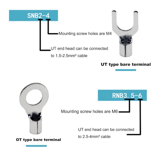 OT/ut rund gaffel blank ende hoved 10 i 1 æske messing ferrule ledningskombinationssæt 320 stk