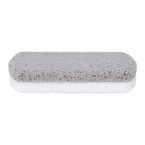 Fodsten af skumglas - Dobbeltsidet fjerner hård hud - Scrubber - Naturlig pedicure-fil - Eksfoliering til fødder - Grå/hvid