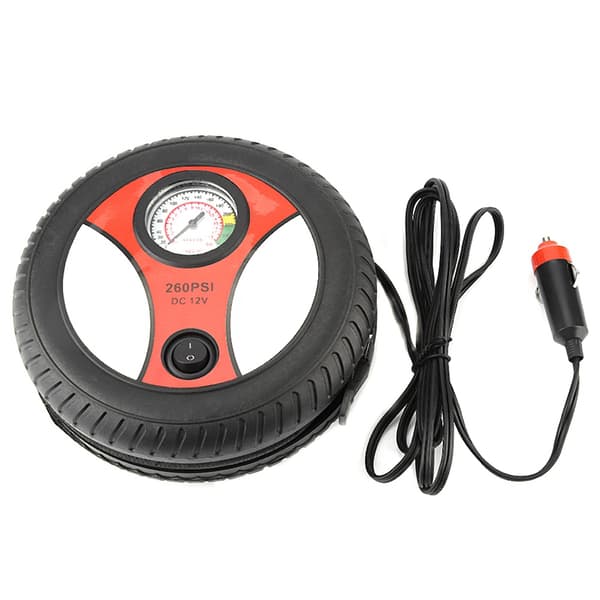 12V Bärbar Bil Luftkompressor Pump Visuell Däcktrycksmätare Motorcykel Cykel Däckpump