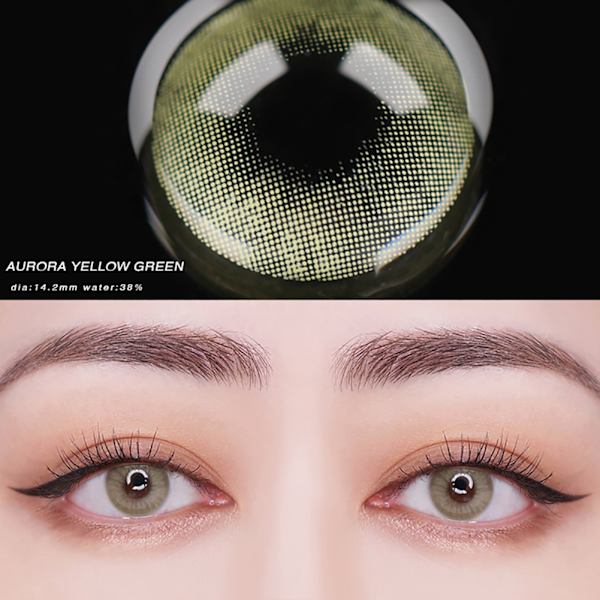 14,5 mm Piilolinssit Piilolinssi Silmätarvikkeet Vuosittainen värilinssi 0 astetta (keltainen vihreä)