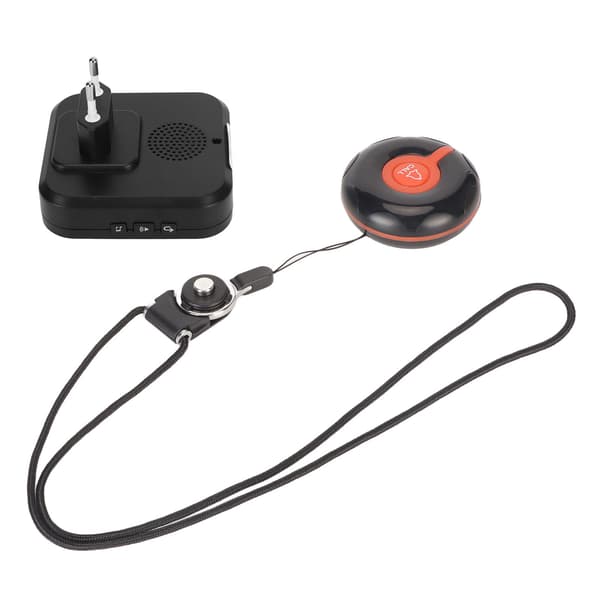 Smart Call System 1 Sender 1 Mottaker Trådløs Omsorgspersonpersonsøker SOS-anropsknapp med LED-lys Påminnelse 100‑240V EU-plugg