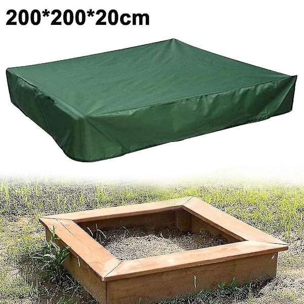 Green 200x200x20cm Waterproof Sandpit Toy Tarp Cover