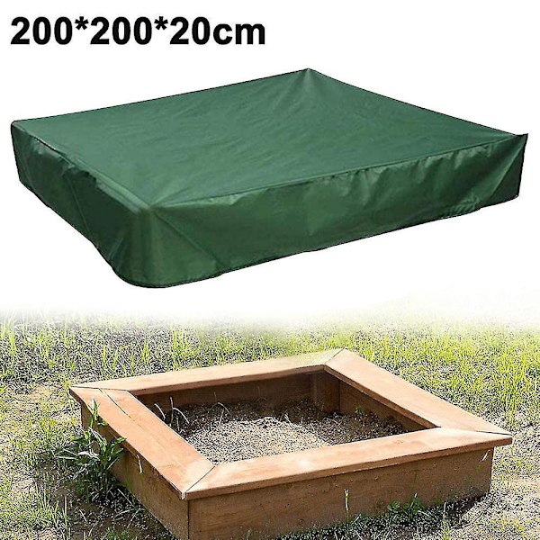 Grøn 200x200x20cm Vandafvisende Sandkasse Legetøjs Tarp Dække