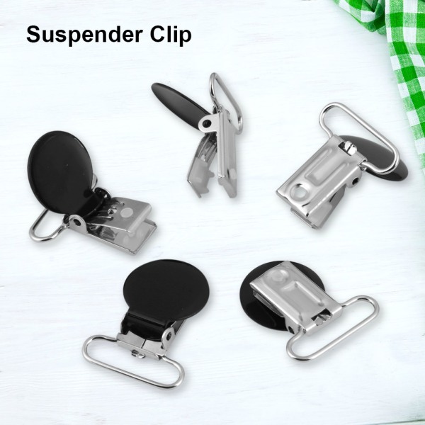 10 stk 25 mm runde seler seler Suttebåndholder Clip DIY Making Supplies (sort)