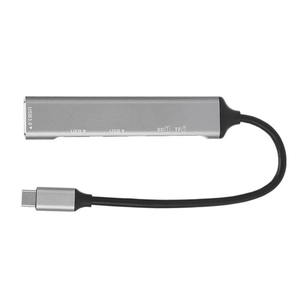 USB C Hub 5 i 1 Plug and Play Typ C Hub Metall Elektronik Typ C Dockningsstation USB C Adapter för Windows för Linux Svart