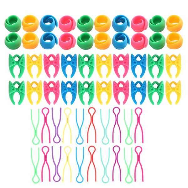 60 st Bobbin Thread Buddies Silikonhållare Klämmor Plastklämmor Spole Huggers Broderiverktyg