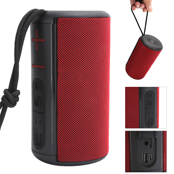 Hdy‑G41 Bluetooth-højttaler, bærbar lyd til skrivebord, mobiltelefon, subwoofer (rød)