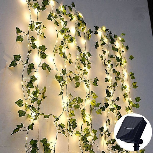 Solcelle hagebelysning Kunstig blad blomst lyslenke LED Juledekorasjon for utendørs dørgardin fest bryllup Vannmelonblader 5M50LEDS