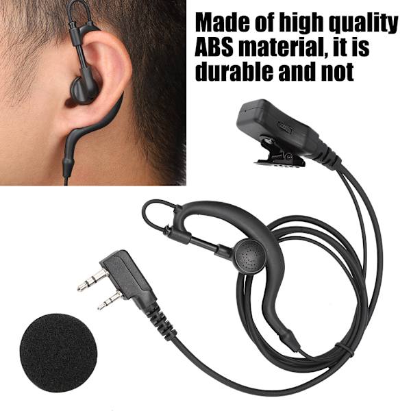 K-huvud Intercom-hörlurar PTT Justerbar volym Hörlurar Passar för Bao Feng Kenwood HYT