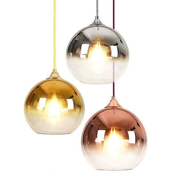 Pallomainen Gradienttivärinen Lasiriipusvalaisin Moderni Lasivalaisin Kattokruunu Riippuvalaisin (Ruusukulta, 20cm)